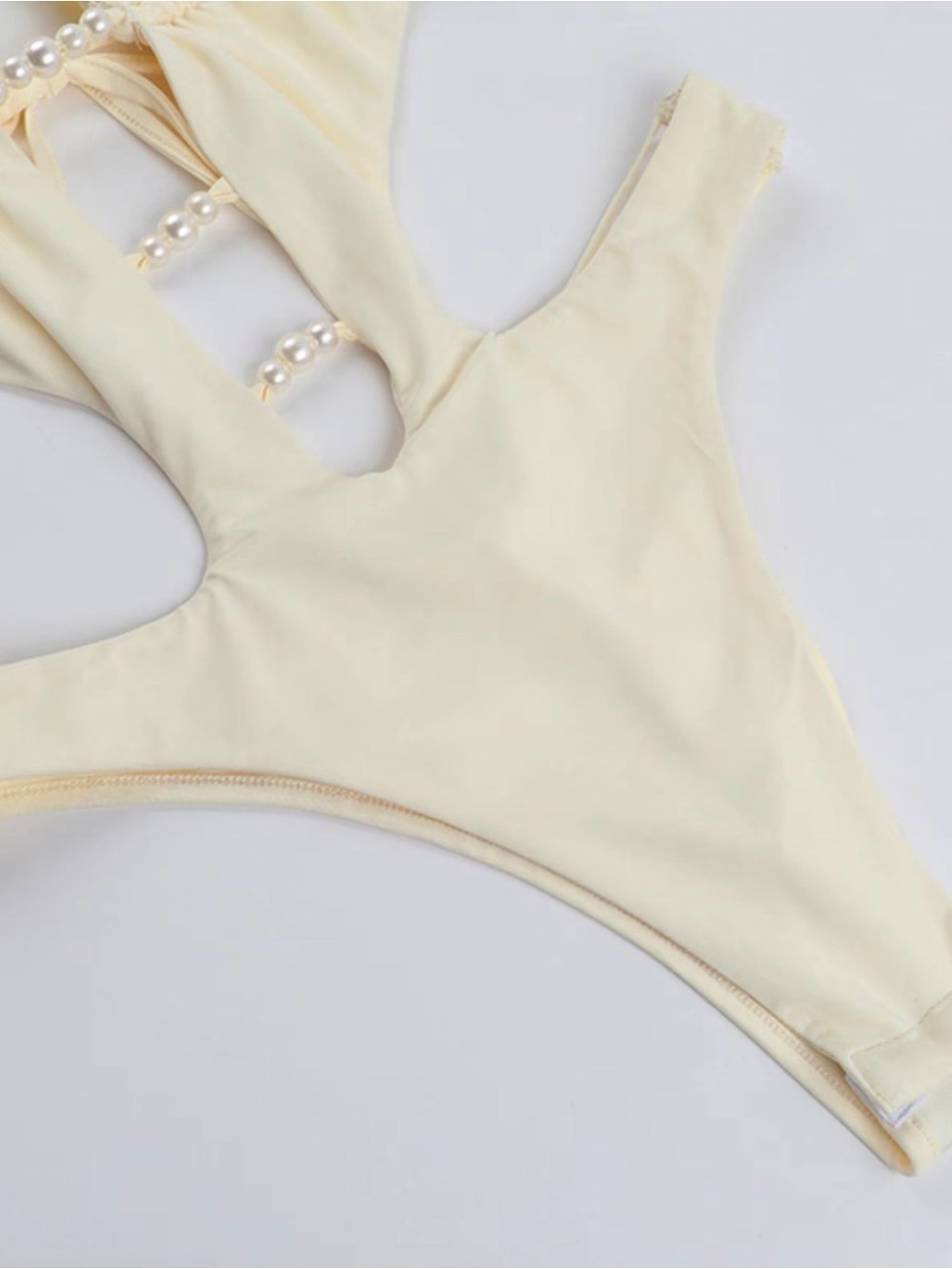NWOT 🆕 Cream Pearl-Accent Kids One-Piece Swimsuit